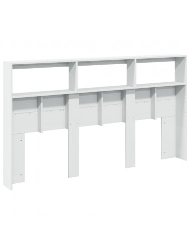 Testiera con Contenitore a LED Bianca 180x17x102 cm