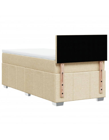 Giroletto a Molle con Materasso Crema 90x190 cm in Tessuto