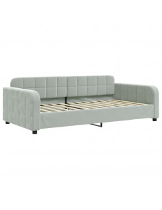 Letto da Giorno Grigio Chiaro 100x200 cm in Velluto 2