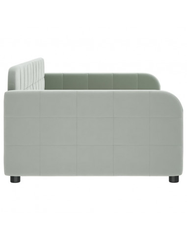 Letto da Giorno Grigio Chiaro 100x200 cm in Velluto