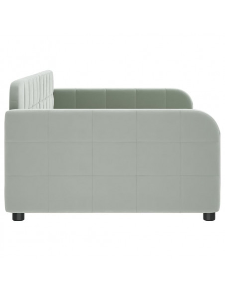 Letto da Giorno Grigio Chiaro 100x200 cm in Velluto
