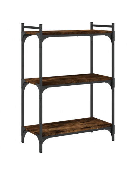 Libreria a 3 Ripiani Rovere Fumo 60x30x86 cm Legno Multistrato