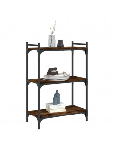 Libreria a 3 Ripiani Rovere Fumo 60x30x86 cm Legno Multistrato 2