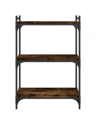 Libreria a 3 Ripiani Rovere Fumo 60x30x86 cm Legno Multistrato