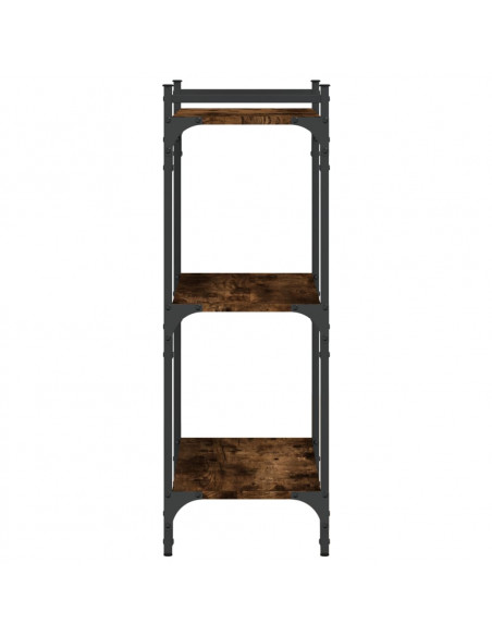 Libreria a 3 Ripiani Rovere Fumo 60x30x86 cm Legno Multistrato