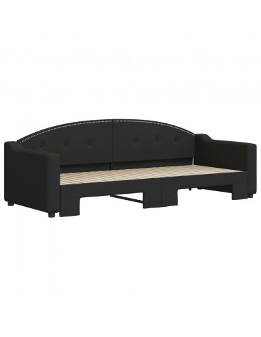 Divano Letto con Letto Estraibile Nero 80x200 Tessuto