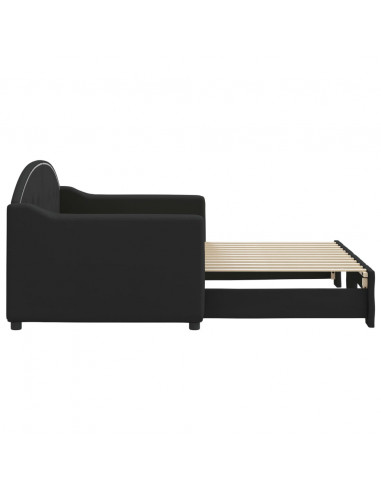 Divano Letto con Letto Estraibile Nero 80x200 Tessuto