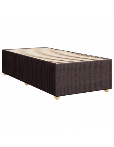 Giroletto a Molle con Materasso Marrone Scuro 100x200cm Tessuto