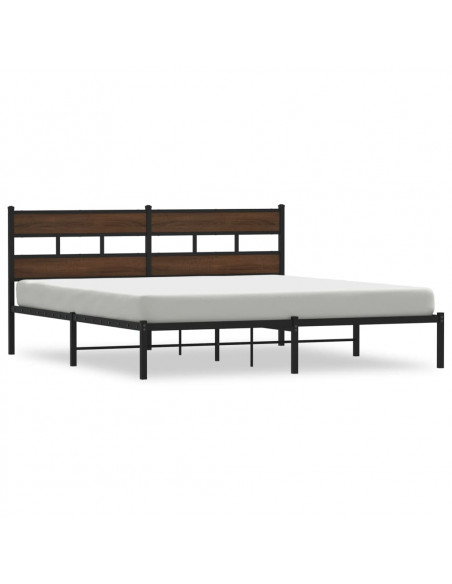 Giroletto senza Materasso con Testiera Rovere Marrone 200x200cm