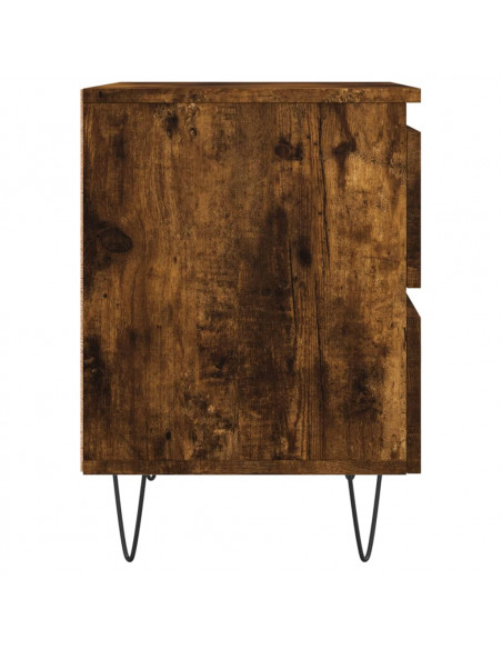 Comodini 2pz Rovere Fumo 40x35x50 cm in Legno Multistrato