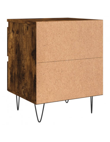 Comodini 2pz Rovere Fumo 40x35x50 cm in Legno Multistrato