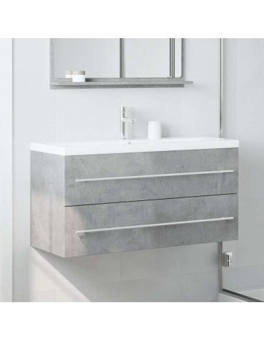 Mobile Lavabo Grigio Cemento 100x38,5x48cm in Legno Multistrato