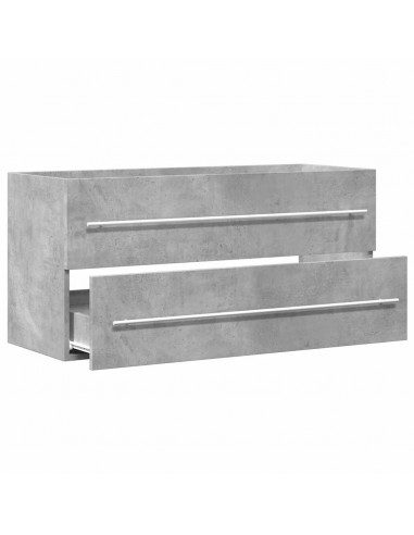 Mobile Lavabo Grigio Cemento 100x38,5x48cm in Legno Multistrato