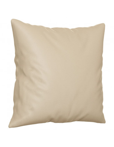 Set Divani 2 pz con Cuscini Crema in Tessuto Microfibra