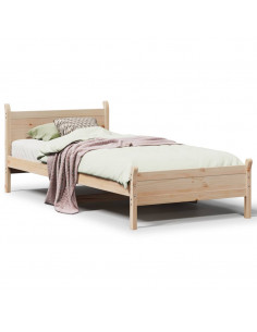 Letto senza Materasso 75x190 cm in Legno Massello Pino 2