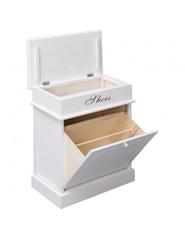 Scarpiera Bianca 50x28x58 cm in Legno di Paulownia