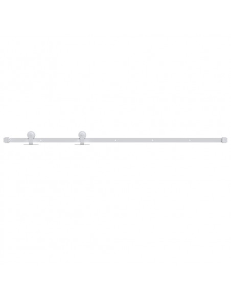 Kit Accessori per Porta Scorrevole 183 cm in Acciaio Bianco