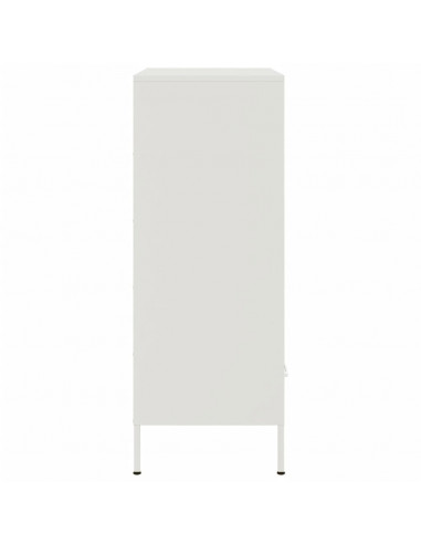 Credenza Bianca 68x39x101,5 cm Acciaio Laminato a Freddo