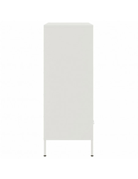 Credenza Bianca 68x39x101,5 cm Acciaio Laminato a Freddo