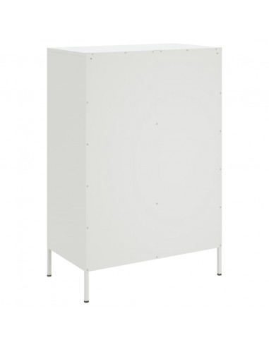 Credenza Bianca 68x39x101,5 cm Acciaio Laminato a Freddo