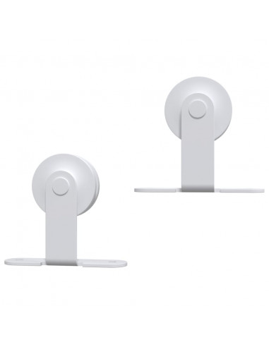 Kit Accessori per Porta Scorrevole 183 cm in Acciaio Bianco