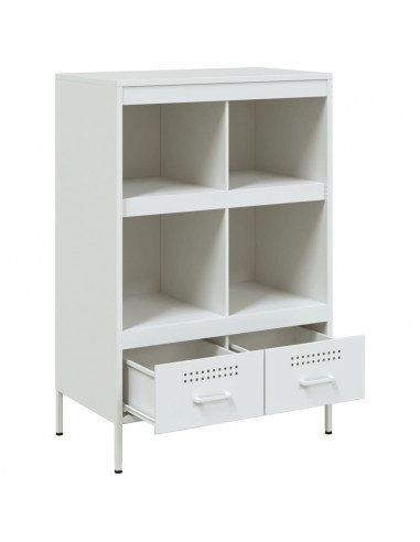 Credenza Bianca 68x39x101,5 cm Acciaio Laminato a Freddo