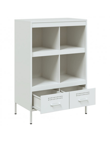 Credenza Bianca 68x39x101,5 cm Acciaio Laminato a Freddo