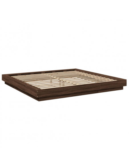 Giroletto Luci LED Rovere Marrone 200x200 cm Legno Multistrato