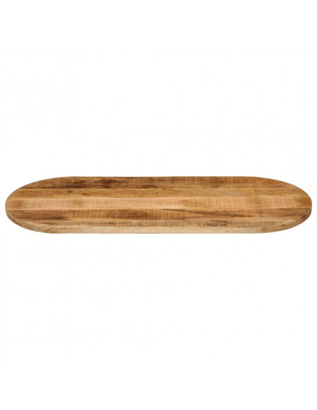 Piano Tavolo 110x50x2,5 cm Ovale Legno Massello Grezzo di Mango