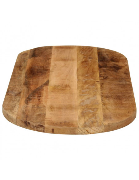 Piano Tavolo 110x50x2,5 cm Ovale Legno Massello Grezzo di Mango