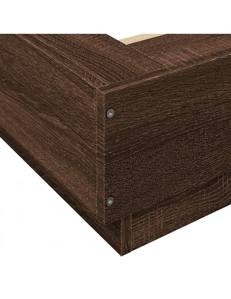 Giroletto Luci LED Rovere Marrone 200x200 cm Legno Multistrato