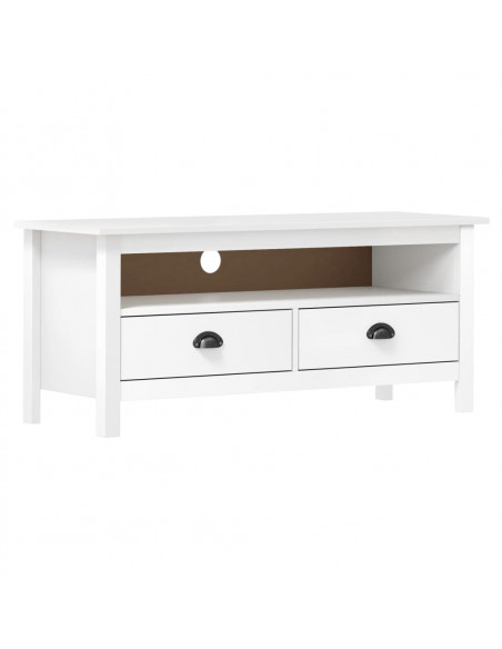 Mobile Porta TV Hill Bianco 110x40x47 cm in Legno di Pino