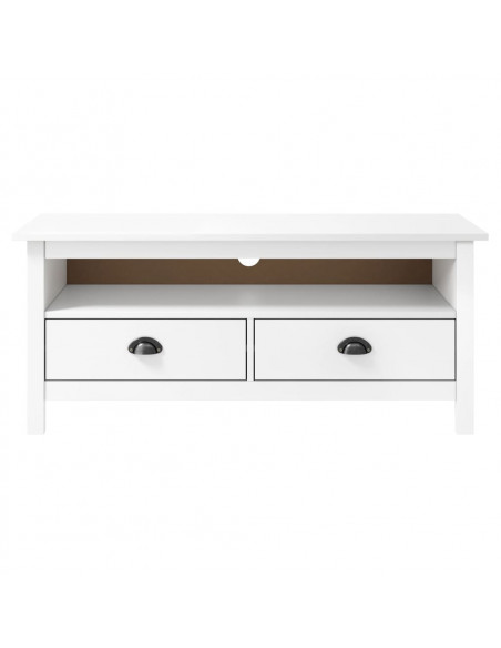 Mobile Porta TV Hill Bianco 110x40x47 cm in Legno di Pino