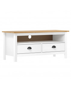 Mobile Porta TV Hill Bianco 110x40x47 cm in Legno di Pino 2