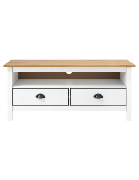 Mobile Porta TV Hill Bianco 110x40x47 cm in Legno di Pino