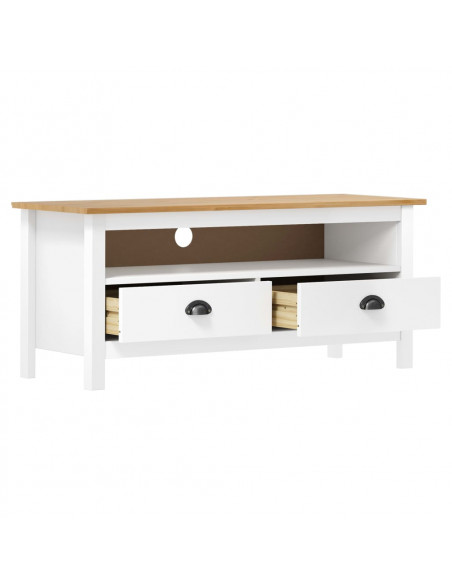 Mobile Porta TV Hill Bianco 110x40x47 cm in Legno di Pino
