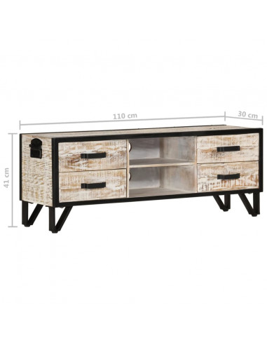 Mobile Porta TV 110x30x41 cm in Legno Massello di Acacia