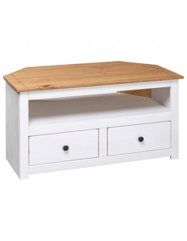 Mobile TV Angolare Bianco 93x49x49cm Pino Massello Panama Range