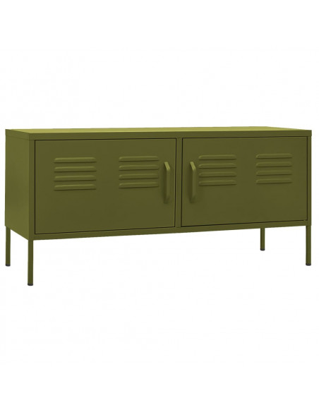 Mobile TV Verde Oliva 105x35x50 cm in Acciaio