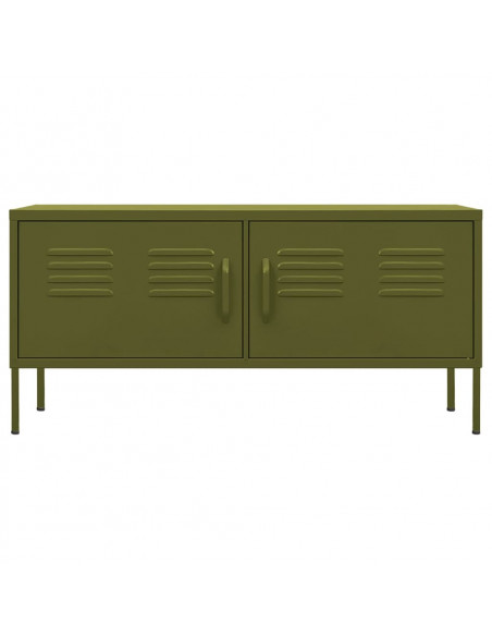 Mobile TV Verde Oliva 105x35x50 cm in Acciaio