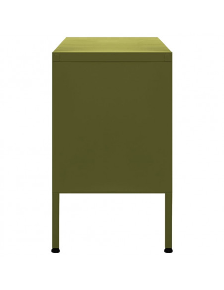 Mobile TV Verde Oliva 105x35x50 cm in Acciaio