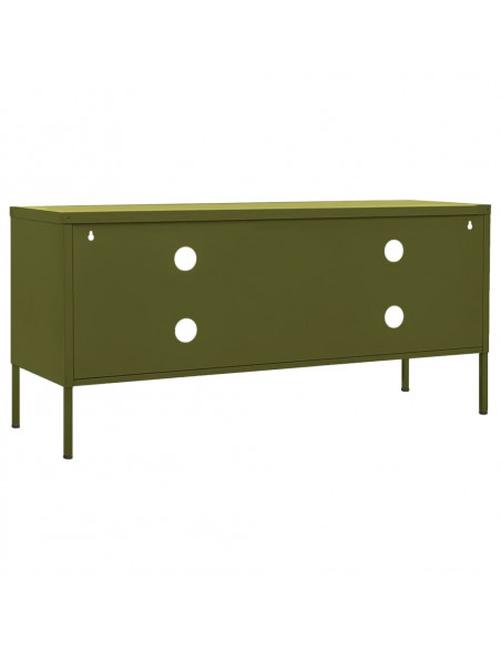Mobile TV Verde Oliva 105x35x50 cm in Acciaio