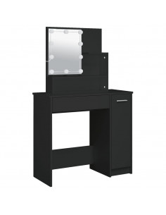 Toeletta con LED Nero 86,5x35x136 cm 2