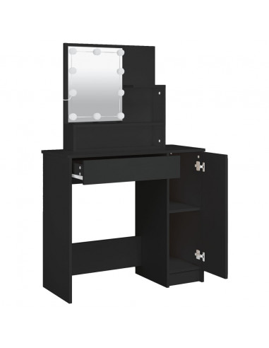 Toeletta con LED Nero 86,5x35x136 cm