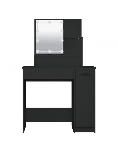 Toeletta con LED Nero 86,5x35x136 cm