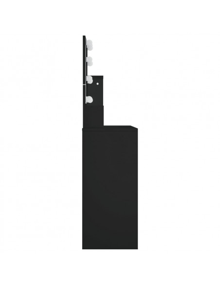Toeletta con LED Nero 86,5x35x136 cm