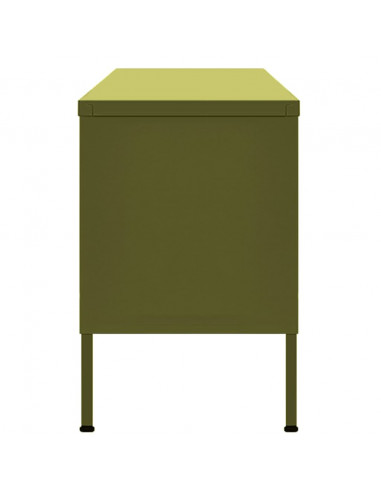 Mobile TV Verde Oliva 105x35x50 cm in Acciaio
