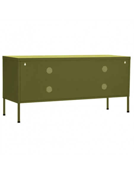 Mobile TV Verde Oliva 105x35x50 cm in Acciaio