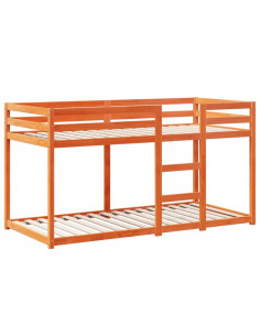 Letto a Castello con Tetto Marrone Cera 75x190 cm Massello Pino 2