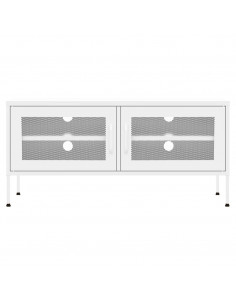 Mobile TV Bianco 105x35x50 cm in Acciaio 2